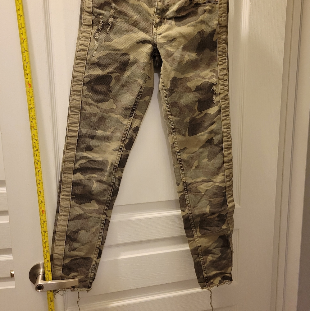 Zara army camo camouflage skinny jeans sz 02